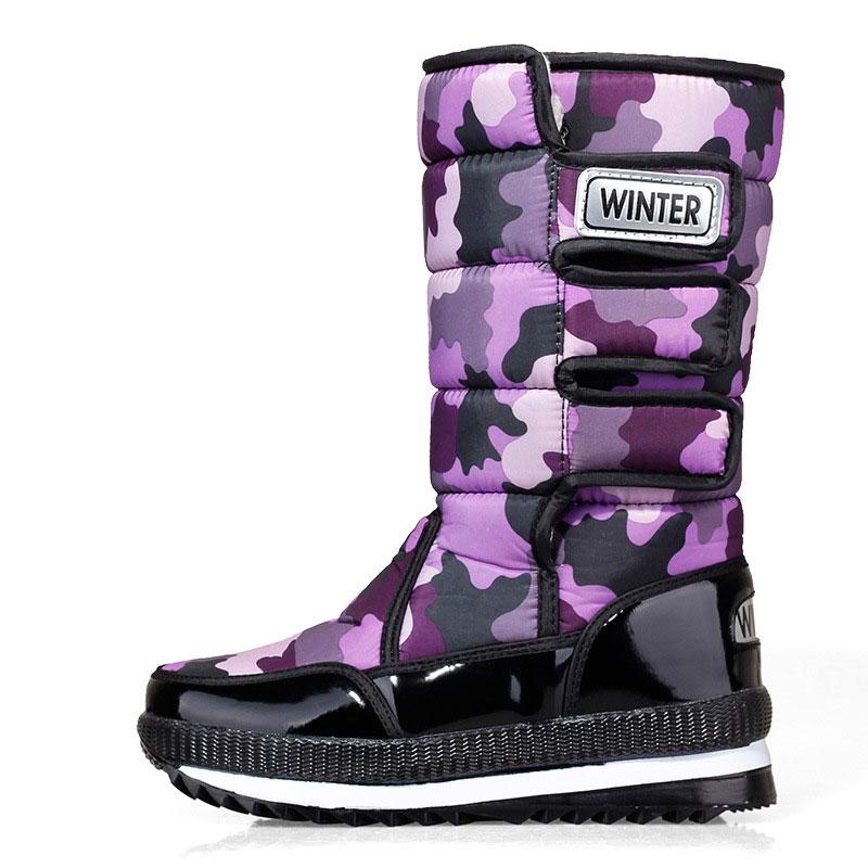 Women Snow Boots Platform Shoes Woman Winter Boots Thick Plush Waterproof Non-Slip Mid-Calf Boots Women Winter Shoes Botas Mujer