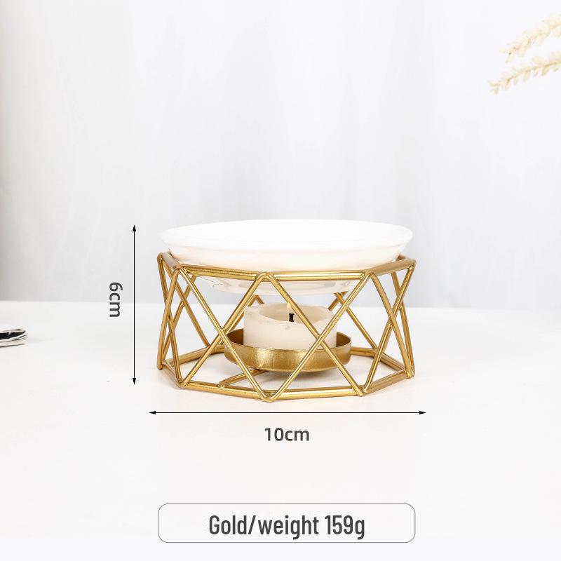 

Cross-Border Iron & Ceramic Aromatherapy Lamp: Essential Oil Burner & Desktop Candlestick Incense Holder.