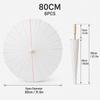 6PCS White Umbrella Paper Parasol 40/60/80cm Chinese Paper Umbrellas Photography Props Summer Whites Party Wedding Baby Shower