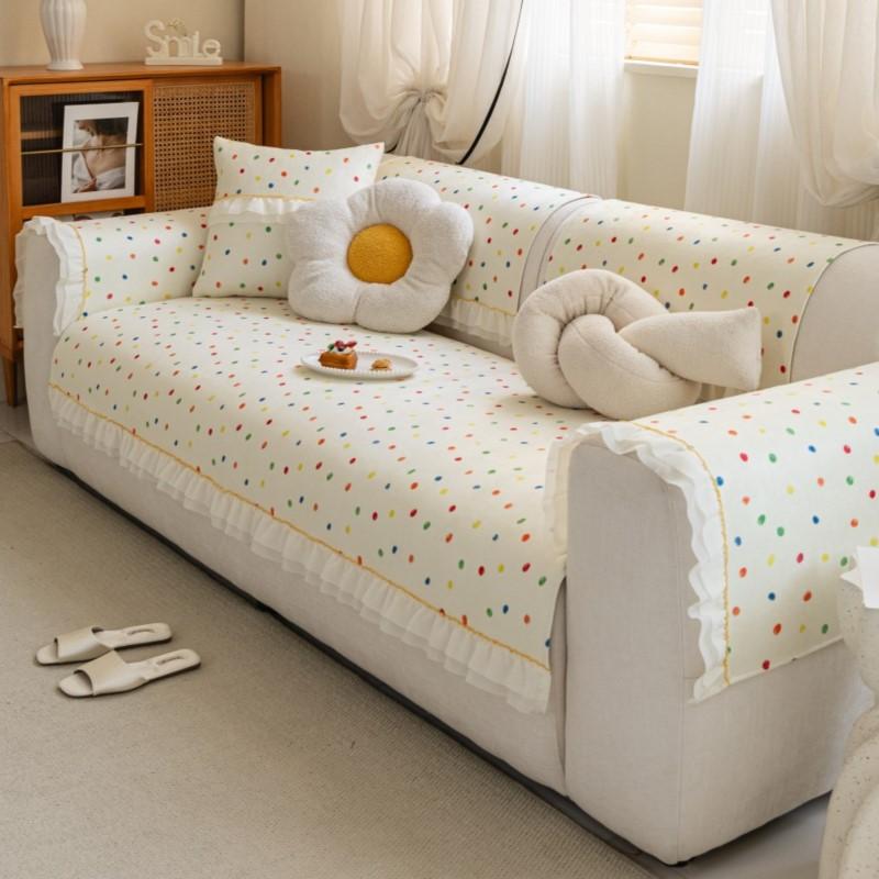 Chilly Colorful Settee Pillow Insulated Loveseat Slipcover Chenier Settee Straight-cut Loveseat High-end Anti-skid Sitting Mat Pale Settee Defend