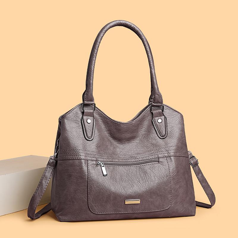 Casual Shoulder Bag Women's Bag Large Capacity Solid Color Simple Portable Underarm Messenger Tote Bag