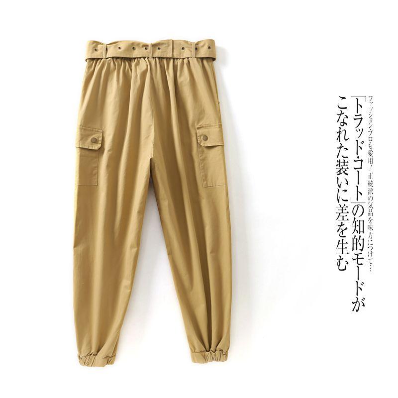 Casual Working Pants Spring New Arrival Export Couple Loose Half Elastic High Waist Zipper Button Pocket Trousers 27314