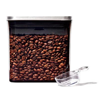 OXO Storage Container Sealed Stainless Steel Coffee Tea Pop Container UV Protection Rectangle Short with Scoop 1.4L &