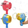 Tragbarer Seifenblasenmacher mit Lösung Air Cannon Spielzeug für Kinder, Handgehaltener angetriebener Bläser Outdoor-Maschine Kleinkinder 10 Nachfüllungen, Batterieloser Scherzartikel