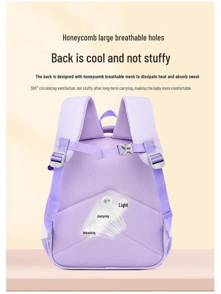 Kuromi Lightweight Cartoon Backpack for Girls - Cute, Weight-Reducing, Ideal for Kindergarteners