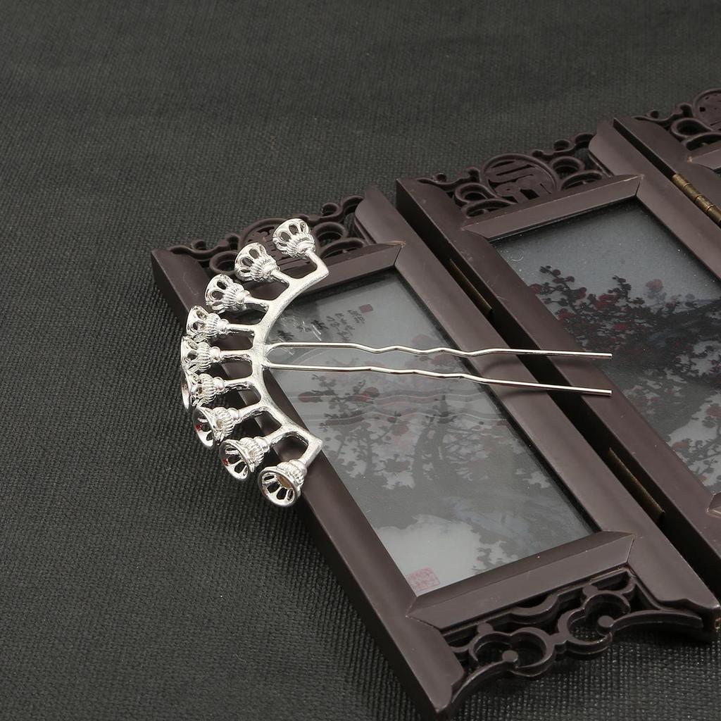 Flower Ancient Style U Shape Hairpin Alloy Hole Lotus Holder Accessories