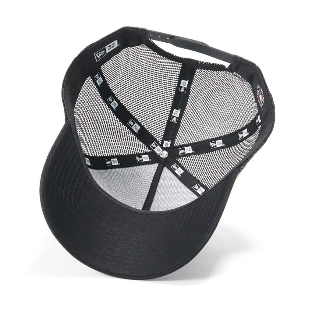 New Era Newera Mesh Cap 9FORTY A-Frame Trucker 14721090 NER33C8562 MLB New York Yankees NY BlackWhite Black FREE SIDE PATCH ONSPOTZ Exclusive Men's