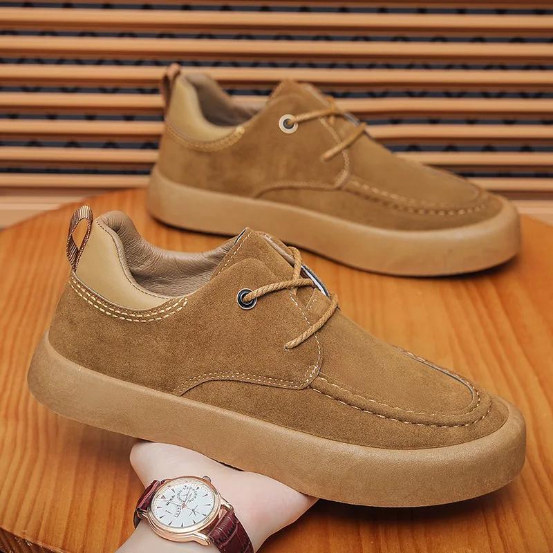 Men's Shoes British Style High Quality Retro Casual Shoes Flat Bottom Comfortable Loafers Leisure Business Work Shoes Masculino
