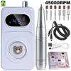 45000RPM Electric Nail File Professional Nail Gel Polishing Machine Nail File Low Noise Rechargeable Nail Drill Salon Tools