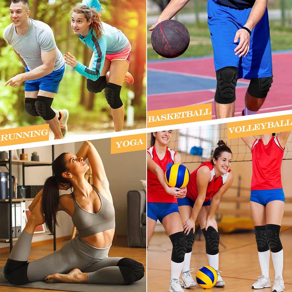 Durable And Safe 1Pair Knee Elbow Padsthick Sponge Collisioned Kneepads For Sportsprotective Knee Support Sleeve For Basketball Running Cycling