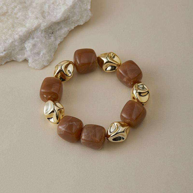 Colar Pulseira de Contas Irregulares em Acrílico para Mulheres Bangle Geométrico Bohemia Feito à Mão Acessórios de Joias para Casal