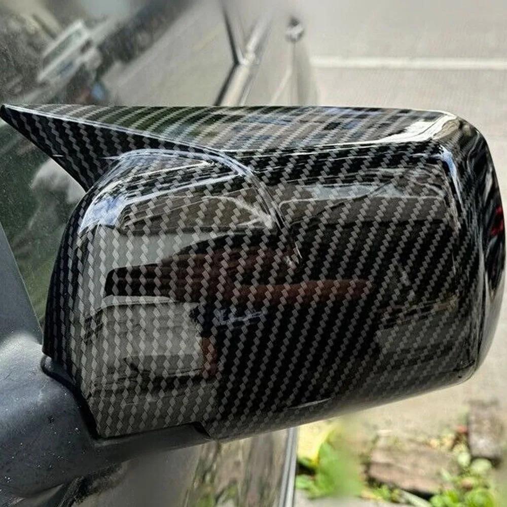 For BMW X5 E53 1999-2006 Car Sticker Rearview Side Mirror Cover Wing Cap Exterior Door Rear View Case Trim Carbon Fiber Look ABS