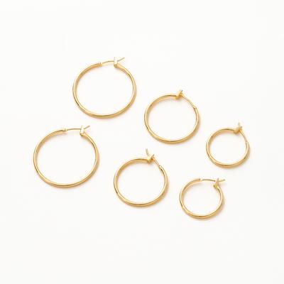 2/4/6 Stück 20 25 30 mm 18 Karat Vergoldet Runde Creolen Messing Metall Kreis Ohrring-Komponenten Für DIY Schmuckherstellung Handwerk