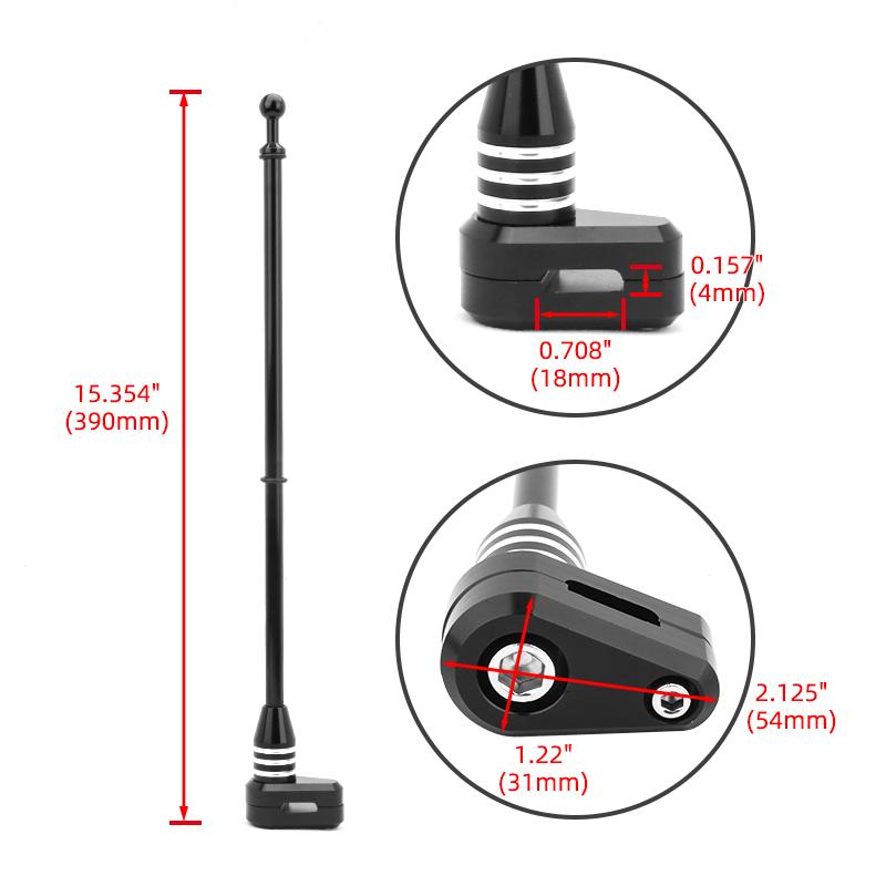 Motorcycle National Flag Pole With Base Mount Luggage Rack Adjustable For Harley Sportster XL883 Touring FLHT Road King Glide