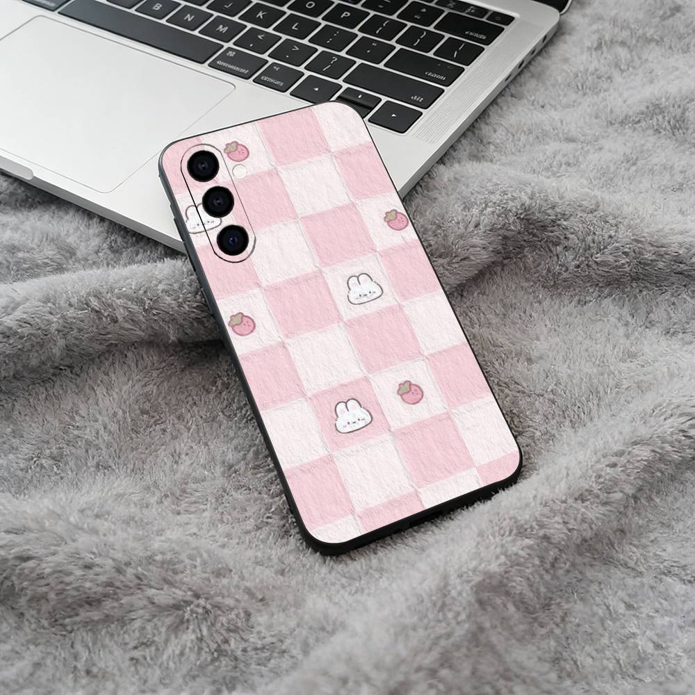 Fresh Checkerboard Soft Silicone phone Case for Samsung Galaxy A73/A71/A72/A70/A53/A52/A51 - Black