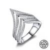 925 Sterling Silver Special Party Rings For Women Stackable Gradient Sharp Arrow Micro Pave Crystal Cz Accessories Jewelry