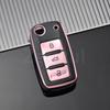 2/3 Button Car Key Case Cover For Volkswagen Vw  Bora Beetle Caddy T5 Passat Up Eos Tiguan For Skoda A5 Seat Leon Alte Bag Shell