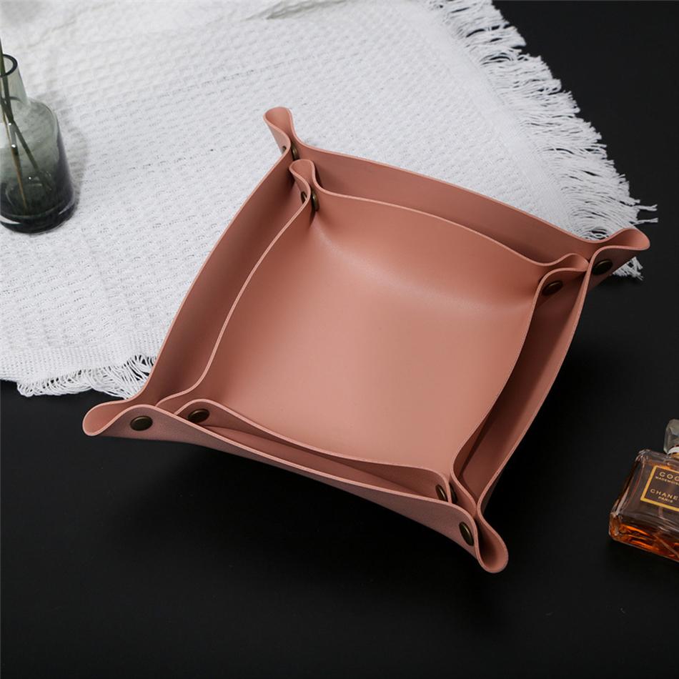 Trays Leather Personalized Desk Organizer Desktop Storage Box for Jewlery Key Cosmetics Glasses Headphone Wallet Office Home Use