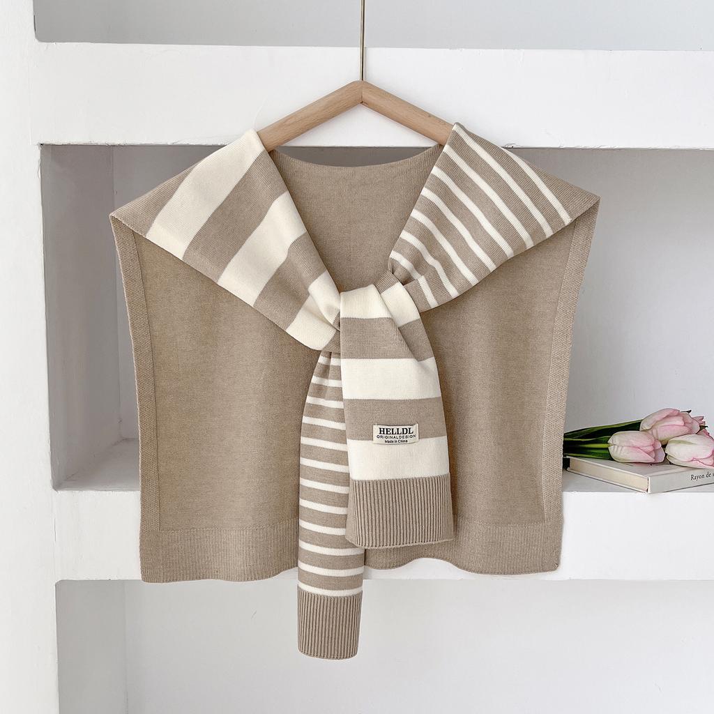 The Four Seasons Knitted Preppy Striped Intersect Shawl High-Grade Summer Office Air-Conditioned Room Neck And Shoulder Scarf