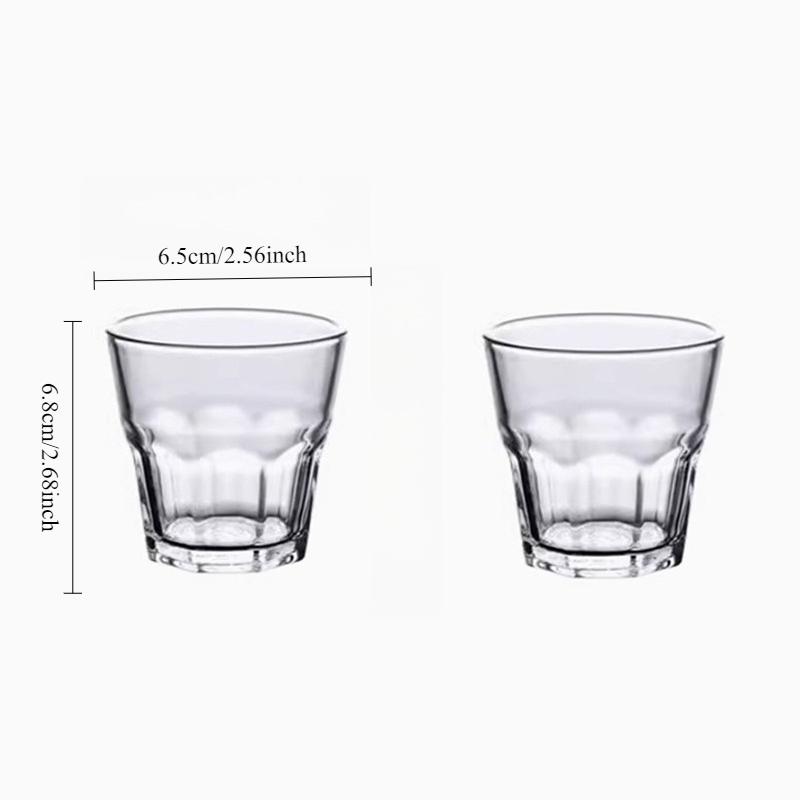 Drinking Glasses Coffee Mug Cocktail Glass Tea Cup Octagonal Glass Cup Transparent Whiskey Glass Water Cup Juice Beverage Mugs 2pcs