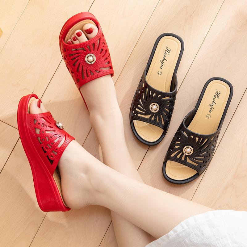 

2025 Summer Women Sandals Summer Shoes Woman Wedge Heels Sandals Plus Size Flip Flops Drop Shipping Wedges Shoes Sandalias Mujer 36 брудно-білий