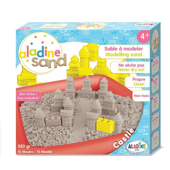 Kit Créatif - Sable Magique - Château - 550 G - Non-toxique - Beige - Pour Enfants À Partir De 3 Ans