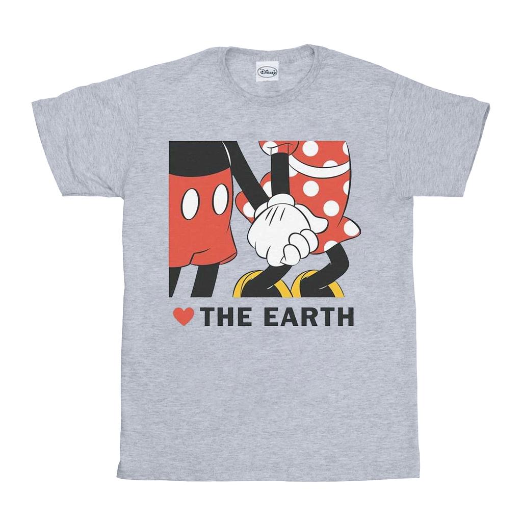 Disney Womens/Ladies Mickey Mouse Heart The Earth Cotton Boyfriend T-Shirt
