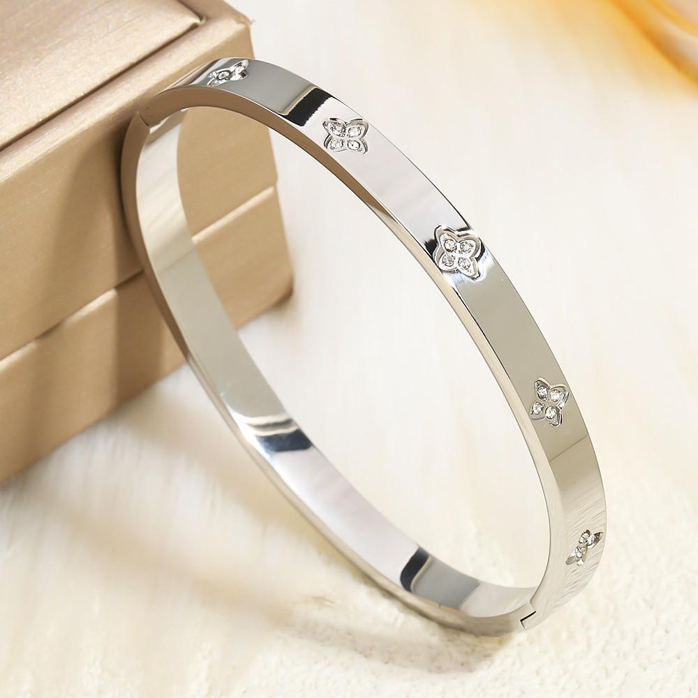 Модный женский золотой титановый стальной браслет-гвоздь