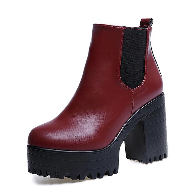 

Men Women Boots Fashion Dijigirls Square Heel Platforms Mujer Leather Thigh High Pump Motorcycle Shoes Suitable for Daily Wear and Various Occasions 35