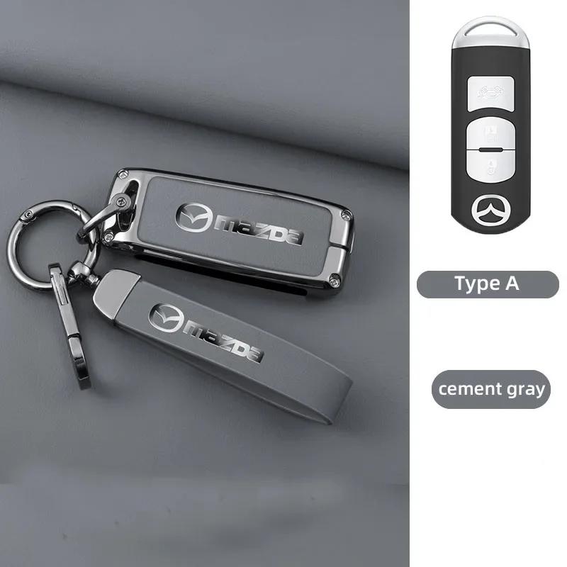 Zinc Alloy Car Key Holder for Mazda 3 5 6 SKYACTIV Axela Atenza CX30 CX5 CX8 CX9 MX5 RX8 RX7 BT50 MPV Key Case Cover Accessories FF16 l1