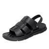 Men's Sandals 2024 Summer Fashion Comfortable Waterproof Anti slip Leather Sandals Soft Sole Slippers Breathable Casual Shoes
