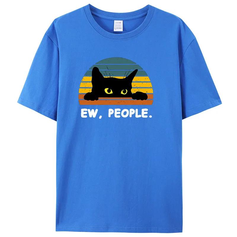 2025 Cozy Cat Men Printed TShirt High Quality Printed Anime Cotton Tees Shirts Funny Casual Wear for Women Tshirt Unisex