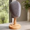 Velvet Mannequin Head Professional with Wooden Base Stable PinReceptive Hairpiece