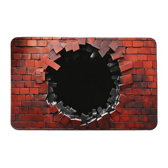 Floor Mat 3D Optical Illusion Bottom Crystal Velvet Non-Slip Rug with Anti-Slip Soft Floor Cushion Easy