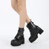 Fashion Punk Platform Women Ankle Boots Women's Motorcycle Boot Fashion Ladies Chunky heels Platform Shoes plus big size