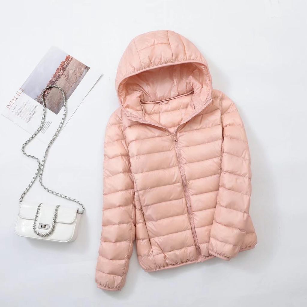 Winter light and thin casual hooded down jacket women's simple short fashion women