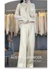 2026 Fall/Winter Pure Wool High-Neck Sweater & Wide-Leg Pants Set