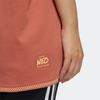 Adidas Neo Cartoon Character Floral Print Striped Casual Sports Drop Shoulder T-Shirt Women T-Shirt Brown Red HH7663