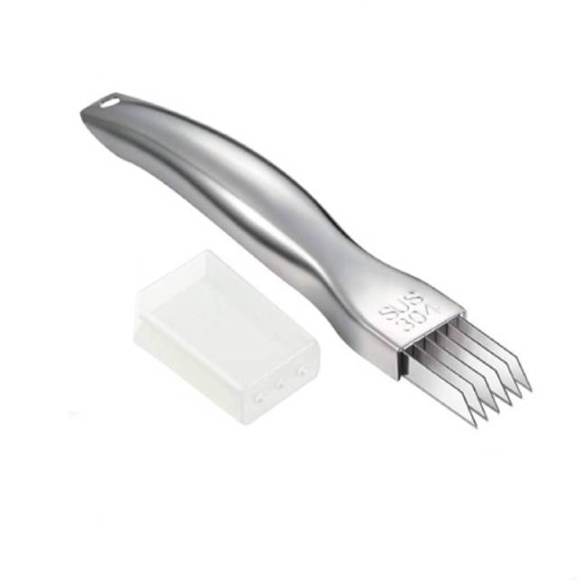 Stainless Steel Vegetable Garlic Cutter Shred Silk Knife Green Onion Slicer Food Chopper for Kitchen Potato Scallion Fruit Kiwi