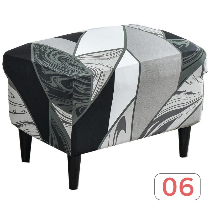 Nordic Style Ottoman Covers Spandex Rectangle Stool Cover All-inclusive Footstool Covers Furniture Protector Sofa Footrest Cover