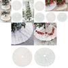 Runder Kunstfell Weihnachtsbaumrock mit Schneeflockenmuster in Silber und Gold