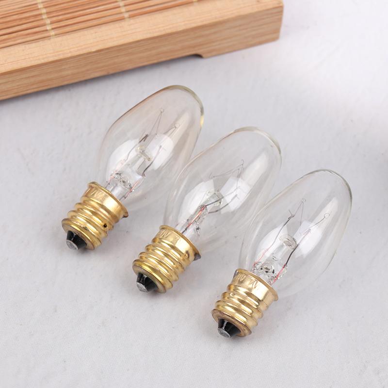 10Pcs E12 120V 7W Transparent Warm Yellow Color Tungsten Lamp Light Bulb For Decoration Salt Rangehood Refrigerator Lamp