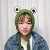 Cute Knitted Wool Hat Autumn And Winter Big Eyes Frog Hat