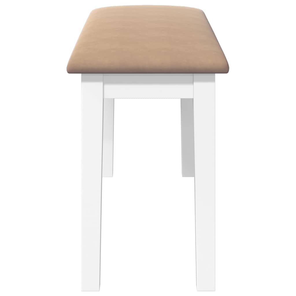 Bench 90 cm White Solid Rubberwood
