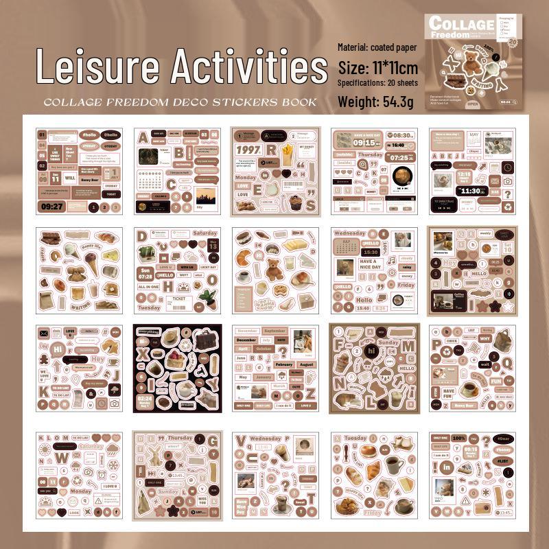 

Yu Xian Sticker Book: 4 Styles, 20 Sheets/Pack for DIY Journals & Collages