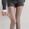 Women Sexy Hollowed Lace Solid Pantyhose Stockings Vintage Rhombus Striped Geometric Jacquard Fishnet Tights Leggings