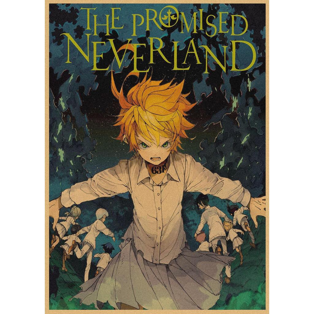 The Promised Neverland Anime Retro Kraft Paper Poster - Decorative Wall Art