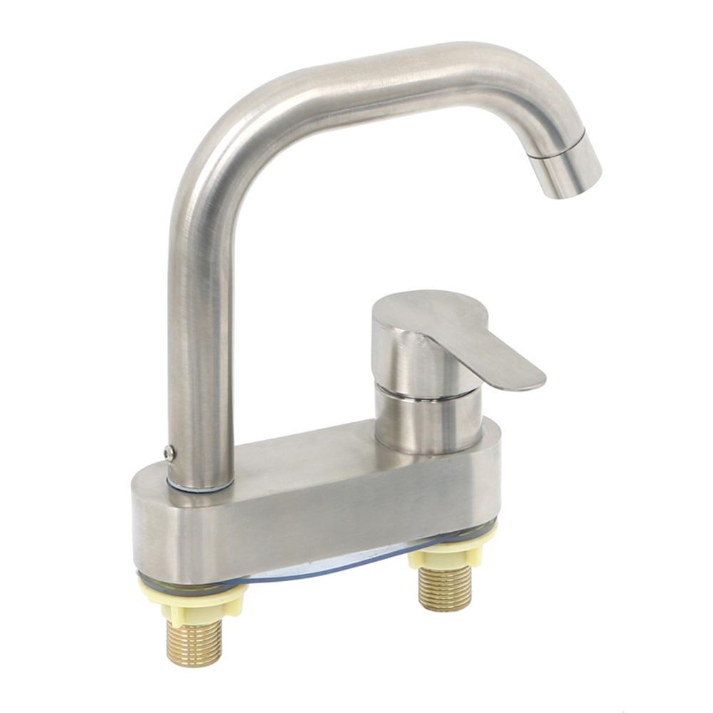 

Ванная 2 отверстия Однорычажный смеситель Нержавеющая сталь Смеситель для раковины Смеситель для умывальника Кран Холодный и горячий Смеситель Аксессуары для ванной