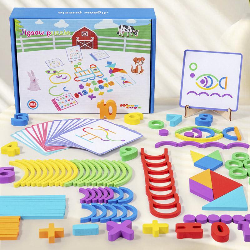 Wooden Creative Sticks And Rings Puzzle Tangram Puzzle Intelligence Game Montessori Educational Toys For Children 3 Year Old
