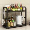 Stainless Steel Kitchen Storage Rack, Multi-Tier Spice Organizer Shelf for Countertop Cabinet, Space Saving